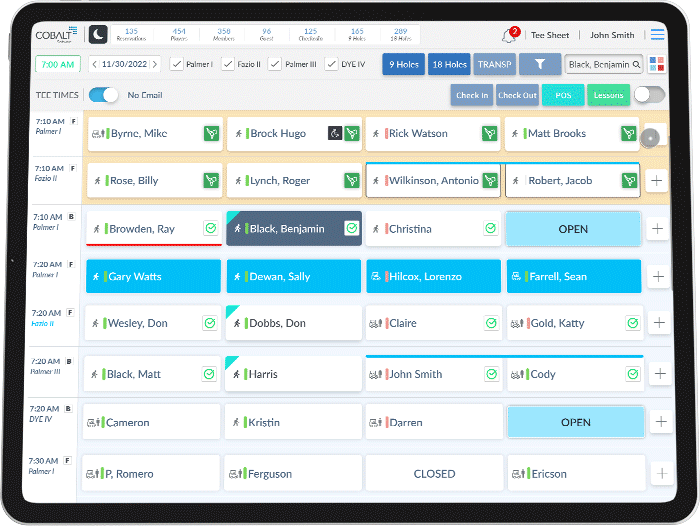 Powerful Tee Sheet Management Software